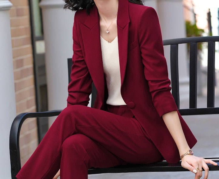 2 Piece Pro Elegant Business Suits with Blazer and Pants