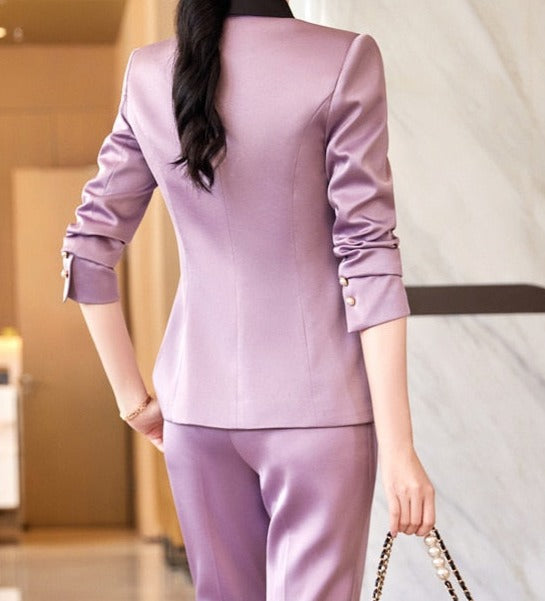 2 Piece Single Breasted Blazer and Pants Suits
