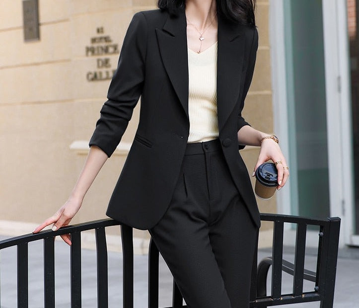 2 Piece Pro Elegant Business Suits with Blazer and Pants