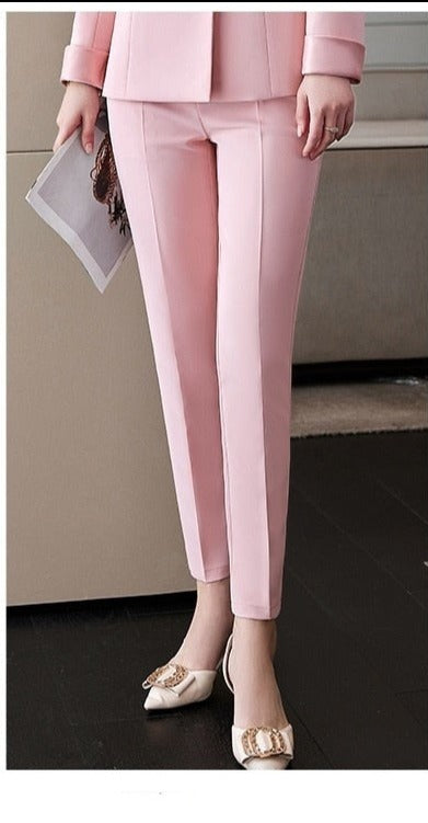 2 Piece Elegant Slim Fit Pants Suits in Pink, Black or White