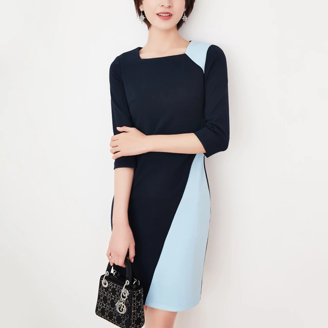 Sky blue and black dress sale