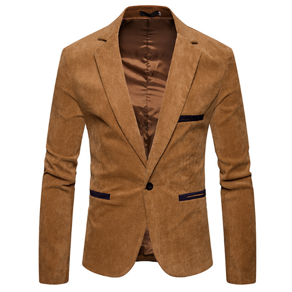Men's slim fit khaki brown party suit