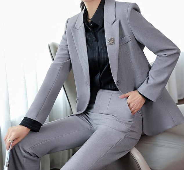 2 Piece Professional Suit Set With Blazers, and Trousers