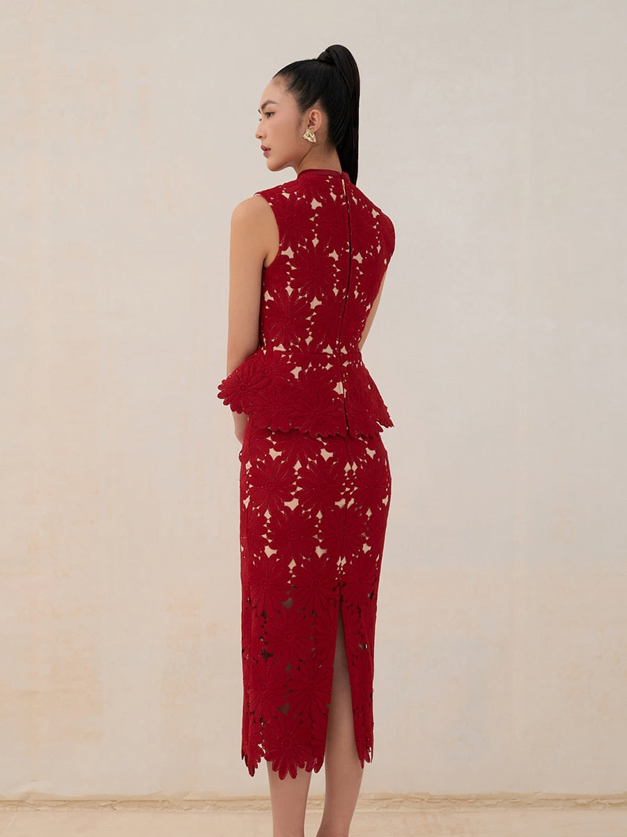 Red Luxury Semi-Formal Dress